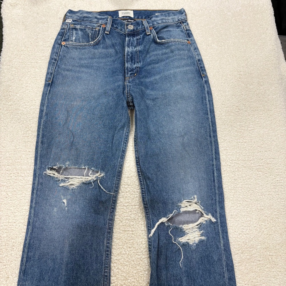 Citizens of Humanity Libby Bootcut Flare Distressed Ripped Jean Size 26 Med Wash - Picture 3 of 8